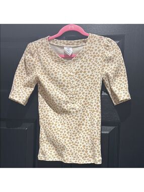 GAP girls giraffe print knit top - Cream and Brown